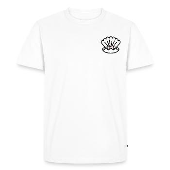 Coquillage avec perle idée cadeau - T-shirt Premium bio Homme - blanc - Devant - Nico (187cm)