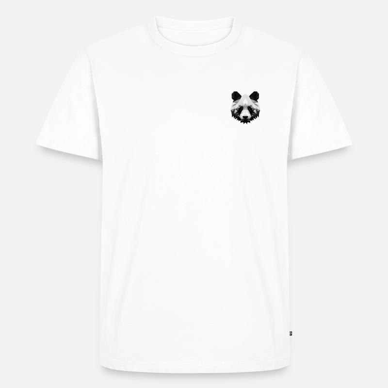 Minimalistischer Polygon-Panda - Männer Premium Bio T-Shirt - Weiß