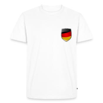 Bouclier avec drapeau allemand - T-shirt Premium bio Homme - blanc - Devant - Nico (187cm)