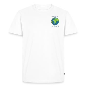 l’enregistrer ou le perdre - T-shirt Premium bio Homme - blanc - Devant - Nico (187cm)