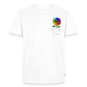 Sommenblume dans votre poche - T-shirt Premium bio Homme - blanc - Devant - Nico (187cm)