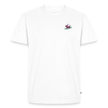Teckel à bord - T-shirt Premium bio Homme - blanc - Devant - Nico (187cm)