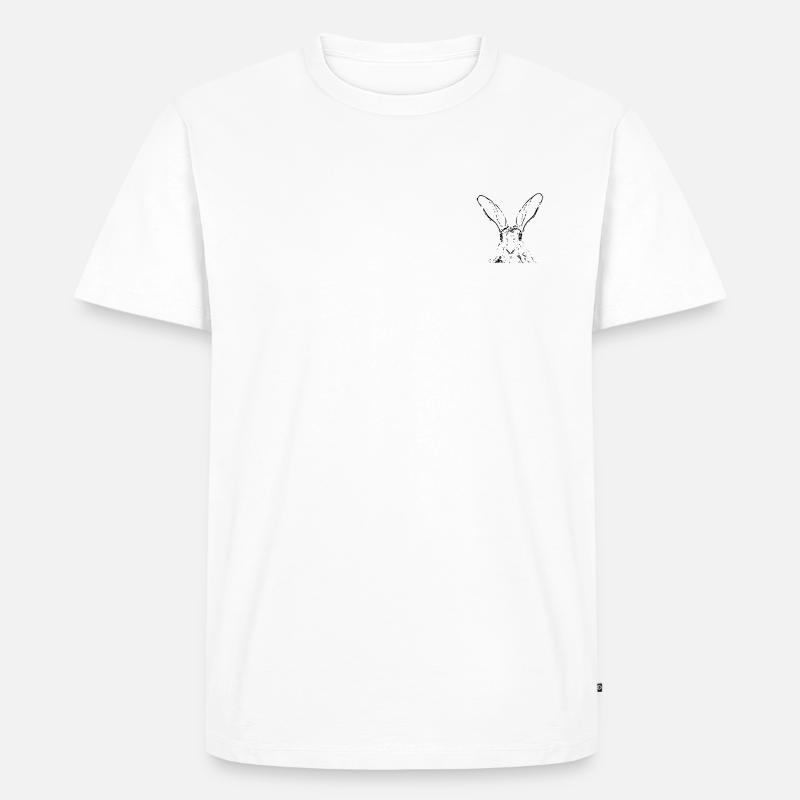 Hase - Männer Premium Bio T-Shirt - Weiß