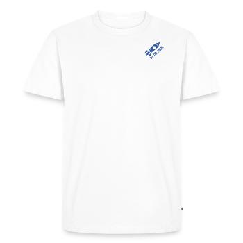 Vers la Lune BTC - T-shirt Premium bio Homme - blanc - Devant - Nico (187cm)