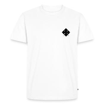 Minimalist Dad/Dad 2024 Gift Idea - Men's Premium Organic T-Shirt - white - Front - Nico (187cm)