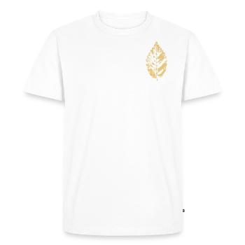Beech leaf - Beech leaf - BOTANICAL - Men's Premium Organic T-Shirt - white - Front - Nico (187cm)
