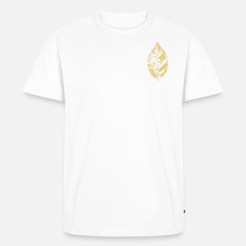 Blatt Buche - Buchenblatt - BOTANISCH - Männer Premium Bio T-Shirt - Weiß