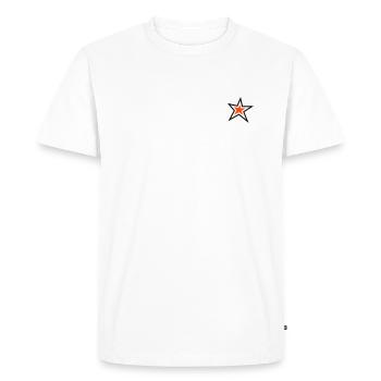 Étoile avec contour – 2 couleurs - T-shirt Premium bio Homme - blanc - Devant - Nico (187cm)