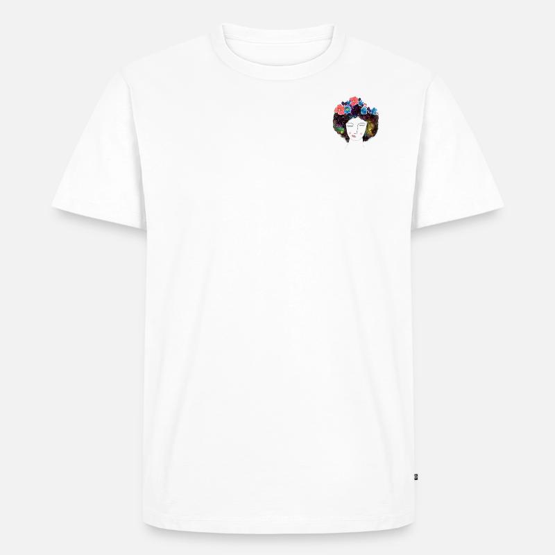Blumenmädchen - Männer Premium Bio T-Shirt - Weiß