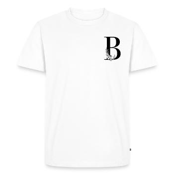 Lettre B - T-shirt Premium bio Homme - blanc - Devant - Nico (187cm)