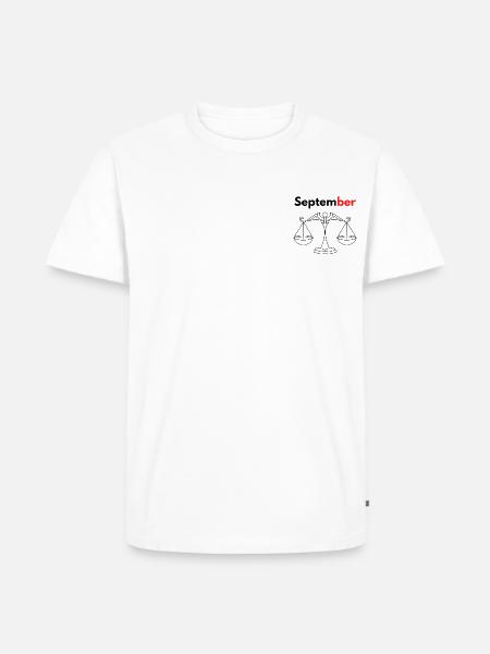 Monat mit seinem Sternzeichen Waage/September - Männer Premium Bio T-Shirt - Weiß