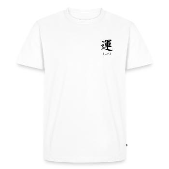 Kanji Luck - T-shirt Premium bio Homme - blanc - Devant - Nico (187cm)