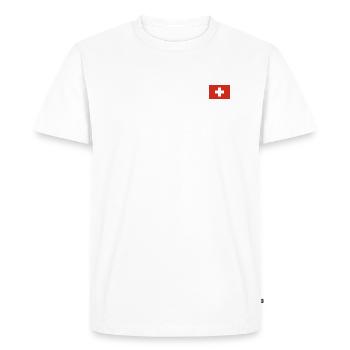 Drapeau suisse - T-shirt Premium bio Homme - blanc - Devant - Nico (187cm)