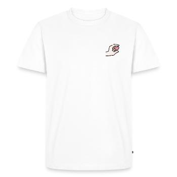Hand with heart gift idea - Men's Premium Organic T-Shirt - white - Front - Nico (187cm)