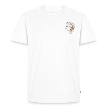 Tête femme antique aquarelle - T-shirt Premium bio Homme - blanc - Devant - Nico (187cm)