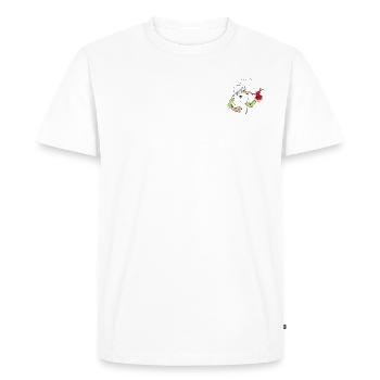 Hello Maestro avec globe de cellules sanguines - T-shirt Premium bio Homme - blanc - Devant - Nico (187cm)