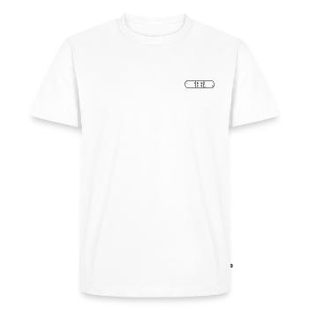 Patch minimaliste - T-shirt Premium bio Homme - blanc - Devant - Nico (187cm)