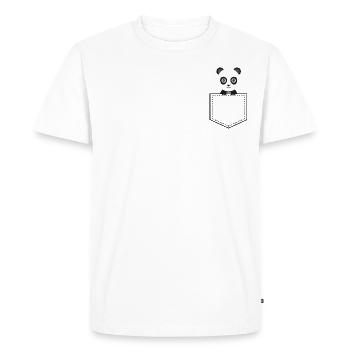 Panda de poche - Panda Panda - T-shirt Premium bio Homme - blanc - Devant - Nico (187cm)