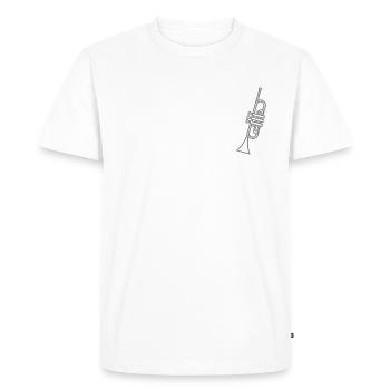 Minimalist Trumpet - T-shirt Premium bio Homme - blanc - Devant - Nico (187cm)