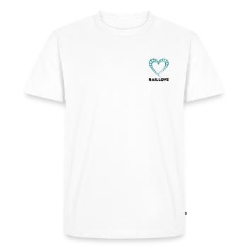 Rail Love Light - Men's Premium Organic T-Shirt - white - Front - Nico (187cm)