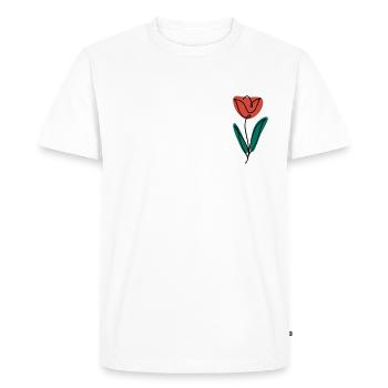 Flower abstract art - Men's Premium Organic T-Shirt - white - Front - Nico (187cm)