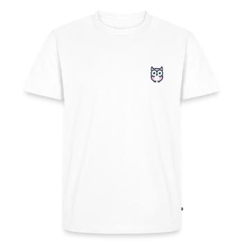 Design hibou rose - T-shirt Premium bio Homme - blanc - Devant - Nico (187cm)