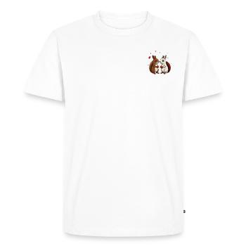 Deux écureuils - T-shirt Premium bio Homme - blanc - Devant - Nico (187cm)
