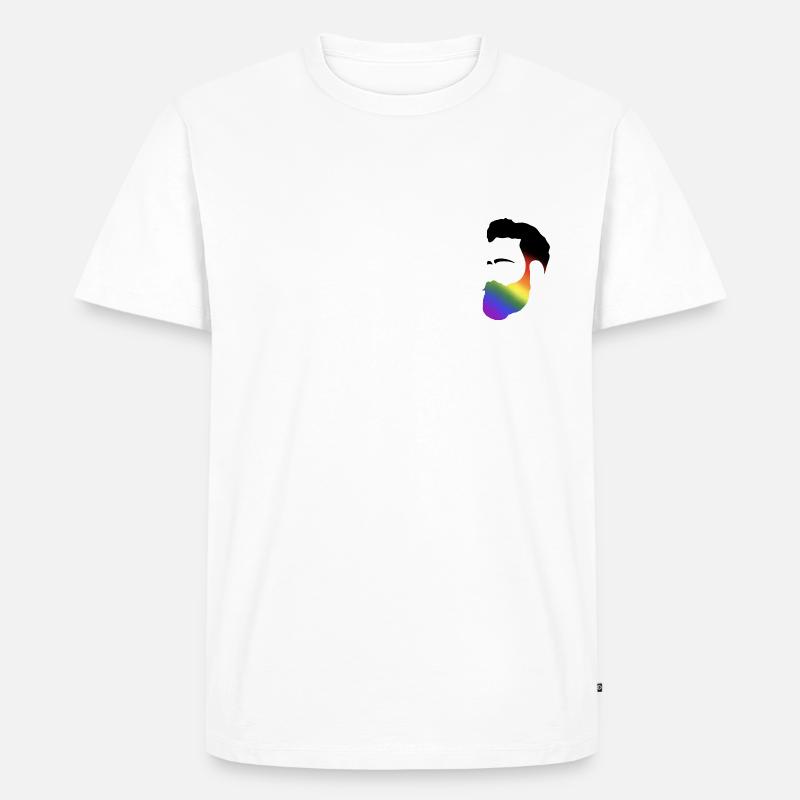 Bunter Bart - Männer Premium Bio T-Shirt - Weiß