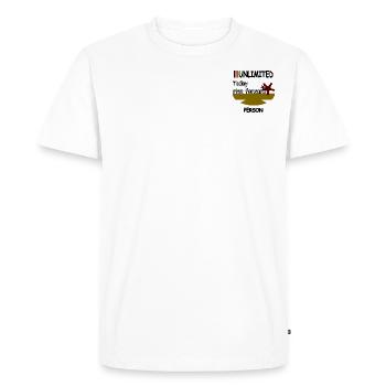 Aujourd’hui, pas en avant - T-shirt Premium bio Homme - blanc - Devant - Nico (187cm)