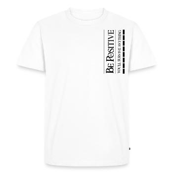 BE POSITIVE T SHIRT - Men's Premium Organic T-Shirt - white - Front - Nico (187cm)