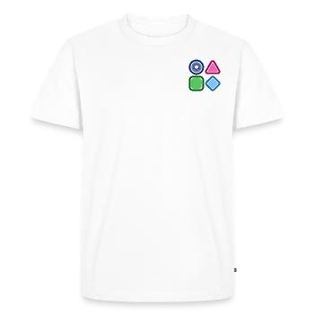 Aberu & Mirai Company Logo - Men's Premium Organic T-Shirt - white - Front - Nico (187cm)