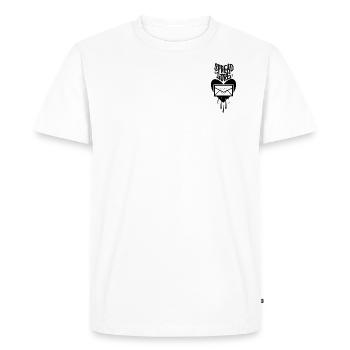 Courrier d’amour - T-shirt Premium bio Homme - blanc - Devant - Nico (187cm)