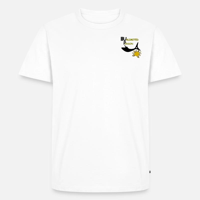 Glücklich - Männer Premium Bio T-Shirt - Weiß