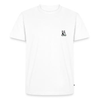 Cycling Pixel Panda - Men's Premium Organic T-Shirt - white - Front - Nico (187cm)