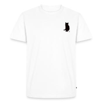 Chat noir jaune Bonne chance - T-shirt Premium bio Homme - blanc - Devant - Nico (187cm)