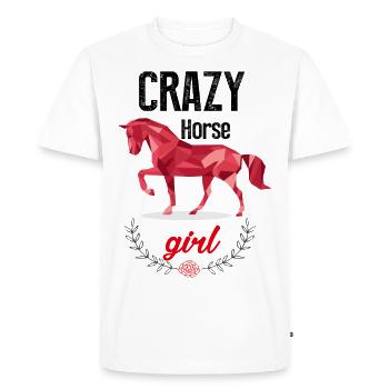 fille de cheval fou - T-shirt Premium bio Homme - blanc - Devant - Nico (187cm)