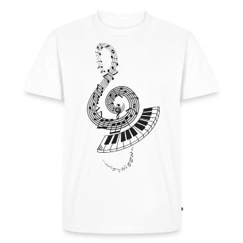 piano - T-shirt Premium bio Homme - blanc - Devant - Nico (187cm)