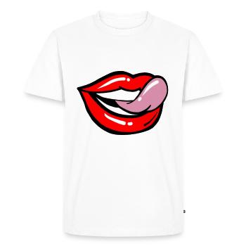 Lécher les lèvres - T-shirt Premium bio Homme - blanc - Devant - Nico (187cm)