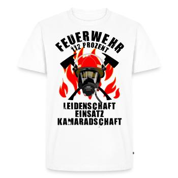 Service d'incendie 112 pour cent - T-shirt Premium bio Homme - blanc - Devant - Nico (187cm)