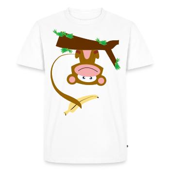 Monkey Banana Funny - Men's Premium Organic T-Shirt - white - Front - Nico (187cm)