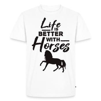 Horse horse saying - Men's Premium Organic T-Shirt - white - Front - Nico (187cm)