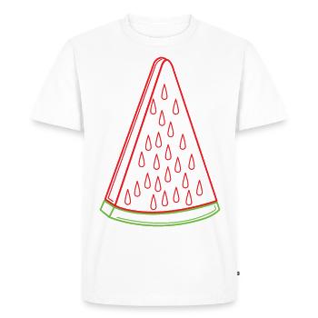 Watermelon Outline Summer Fruity - Men's Premium Organic T-Shirt - white - Front - Nico (187cm)