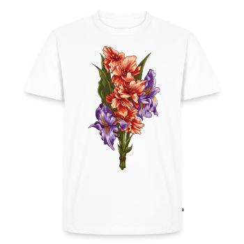 Fleur bouquet plantes nature été - T-shirt Premium bio Homme - blanc - Devant - Nico (187cm)