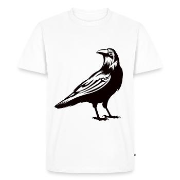 Raven Crow Bird - Men's Premium Organic T-Shirt - white - Front - Nico (187cm)