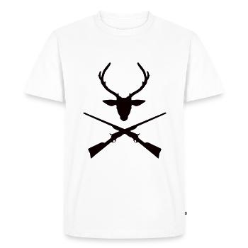 Chasse Logo Cerf - T-shirt Premium bio Homme - blanc - Devant - Nico (187cm)