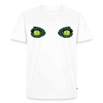 Yeux reptiles Lézard serpent grenouille - T-shirt Premium bio Homme - blanc - Devant - Nico (187cm)