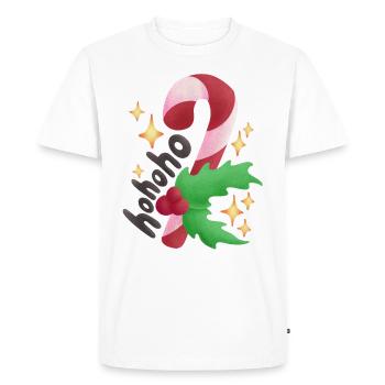 Canne de Noël bonbon cadeau pour enfants - T-shirt Premium bio Homme - blanc - Devant - Nico (187cm)