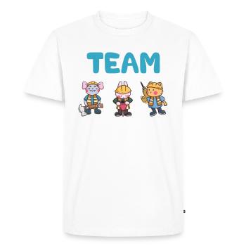 Team construction site worker mouse hare cat gift - Men's Premium Organic T-Shirt - white - Front - Nico (187cm)