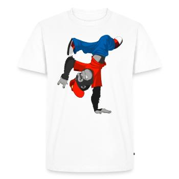 Gorilla Monkey Zoo Breakdance Dancing Kids Cadeau - T-shirt Premium bio Homme - blanc - Devant - Nico (187cm)