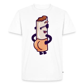 Cigarette Smoking Cigarette Fire Addiction Comic Gift - Men's Premium Organic T-Shirt - white - Front - Nico (187cm)
